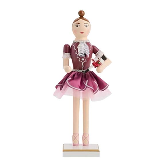 Ballerina Girl Wood Nutcracker 14” Women Kids Christmas Home Decor New - Picture 1 of 3